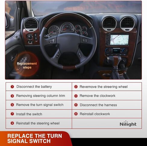 Nilight Turn Signal Switch متوافق مع 2007 2008 2009 2010 2011 2012 2013 Chevy Silverado Avalanche 2007-2014 GMC Sierra Cadillac Escalade Hummer H2 ممسحة الزجاج الأمامي، ضمان لمدة عامين in Saudi Arabia