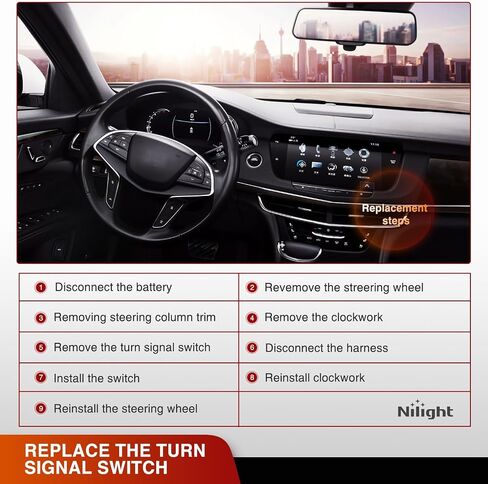 Nilight Turn Signal Switch متوافق مع 2007 2008 2009 2010 2011 2012 2013 Chevy Silverado Avalanche 2007-2014 GMC Sierra Cadillac Escalade Hummer H2 ممسحة الزجاج الأمامي، ضمان لمدة عامين in Saudi Arabia