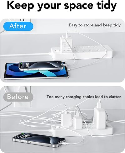 Retractable Wall Charger,35W PD Fast USB Charger Block with Retractable Type-C Cable,Portable Charger Adapter with Foldable Plug for iPhone 15,Galaxy,Pixel,and Multiple Devices in Saudi Arabia