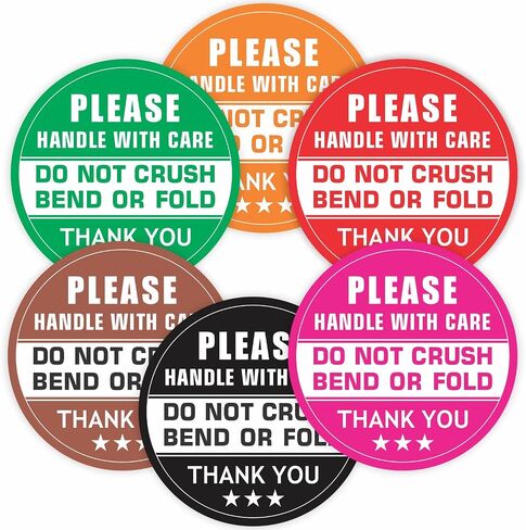 Do not Crush Bend or Fold Sticker - (Pack of 300) 2" Large Round Shipping Handling Warning Package Instruction Labels in Saudi Arabia