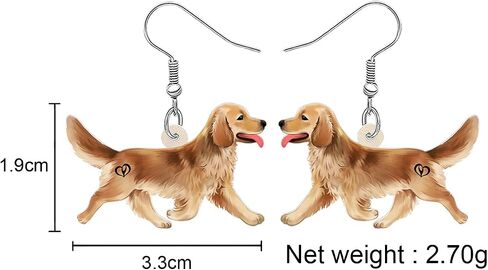Acrylic Cute Golden Retriever Dangle Earrings Jewelry Pets Puppy Dog Gifts for Women Girls Charms Accessories in Saudi Arabia