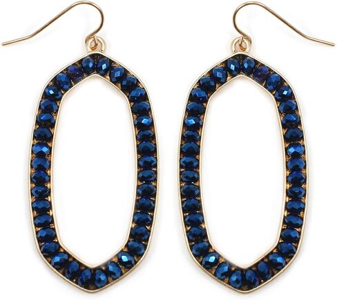 Basic Open Teardrop Faceted Crystal Glass Earrings for Women and Girls Everyday Wearable Fashion. in Saudi Arabia