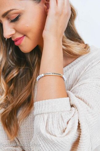 RIAH FASHION Inspirational Quote Message Prayer Beaded Bracelet - Christian Bible Cuff Blessed, Faith, Love, Hope Natural Stone Bead Stretch Bangle in Kuwait