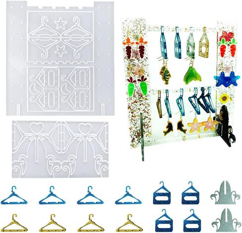 Voyyphixa 2 Pcs Jewelry Display Resin Molds, Earring Holder Silicone Molds, Epoxy Resin Mold Earring Stand Hanger Mold, DIY Jewelry Display Rack, Home Decor in Saudi Arabia