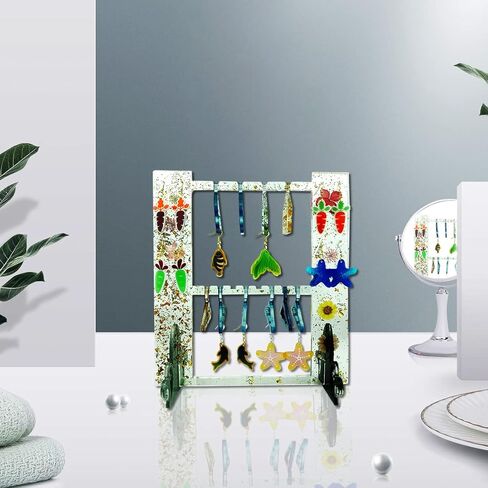 Voyyphixa 2 Pcs Jewelry Display Resin Molds, Earring Holder Silicone Molds, Epoxy Resin Mold Earring Stand Hanger Mold, DIY Jewelry Display Rack, Home Decor in Saudi Arabia