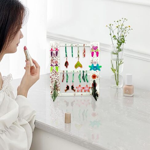 Voyyphixa 2 Pcs Jewelry Display Resin Molds, Earring Holder Silicone Molds, Epoxy Resin Mold Earring Stand Hanger Mold, DIY Jewelry Display Rack, Home Decor in Saudi Arabia