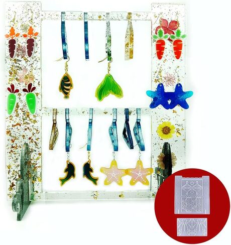 Voyyphixa 2 Pcs Jewelry Display Resin Molds, Earring Holder Silicone Molds, Epoxy Resin Mold Earring Stand Hanger Mold, DIY Jewelry Display Rack, Home Decor in Saudi Arabia