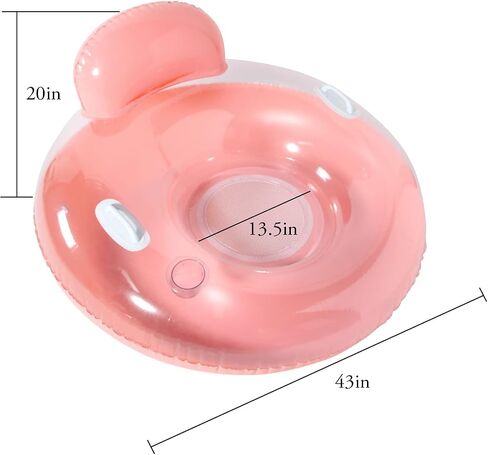 PARENTSWELL Inflatable River Tube Pool Floats, 2 Pack Pool Chair Floaties Water Floats with Cup Holder for Adults, Swim Lounger Float Chair with Handles for Pool Lake in Saudi Arabia