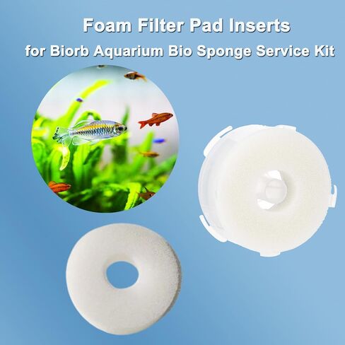 12 Pcs Aquarium Bio Sponge White Foam Filter Pads for Biorb Filtration Systems Replacement in Saudi Arabia