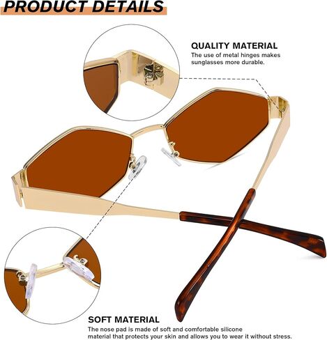 نظارات شمسية من Pro Acme Hexagon للنساء والرجال نظارات شمسية كلاسيكية للحماية من الأشعة فوق البنفسجية 400 in Kuwait