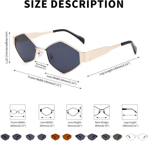 Pro Acme Hexagon Sunglasses for Women Men Vintage Retro Eyewear for UV400 Protection Shades Sun Glasses in Saudi Arabia