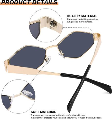 Pro Acme Hexagon Sunglasses for Women Men Vintage Retro Eyewear for UV400 Protection Shades Sun Glasses in Saudi Arabia