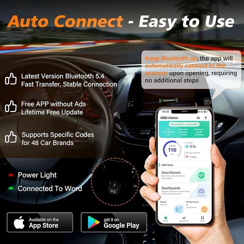أداة تشخيص الماسح الضوئي ZMOON ZM401 Bluetooth Obd2، قارئ رمز السيارة obdii/eobd مع إعادة الضبط، أداة المسح التشخيصي BT5.4 لجميع السيارات بعد عام 1996 in Kuwait