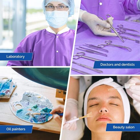 JMU Disposable Lab Coats for Adult, SMS Medical Lab Jacket Knee Length with Knit Cuff & Collar, 3 Pockets in Saudi Arabia
