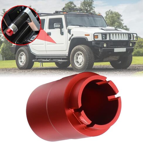 مقبض زر ناقل الحركة، زر مقبض ناقل الحركة لهامر H2 وH2 SUT 2003 إلى 2009، سبيكة ألومنيوم CNC مقاومة للصدأ ومتينة لملحقات هامر، وليس ABS (الخلف) in Kuwait