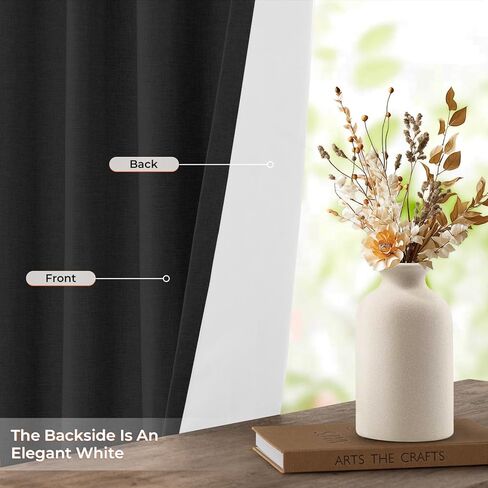 Pinch Pleated Curtains Blackout Linen Blackout Curtains 84 Inch Length 2 Panels Set Blackout Pleated Curtains with Hooks for Bedroom/Living Room,40" W x 84" L 2 Panels,Beige in Kuwait