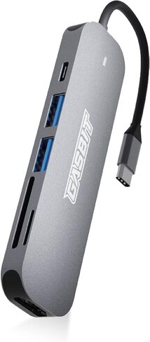 موزع USB C 6 في 1 لجهاز MacBook Pro/Air Ipad HP Dell XPS والمزيد من الأجهزة من النوع C؛ 4 كيه اتش دي ام اي؛ قارئ بطاقات SD وMicroSD 1 × USB 2.0؛ 1 × USB 3.0 و1 × USB-C لتوصيل الطاقة in Saudi Arabia