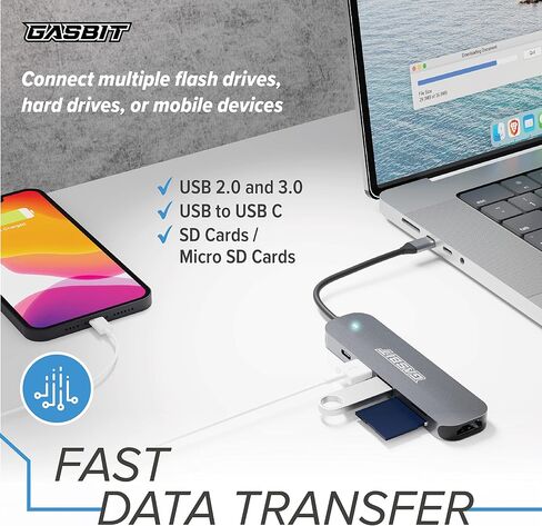 موزع USB C 6 في 1 لجهاز MacBook Pro/Air Ipad HP Dell XPS والمزيد من الأجهزة من النوع C؛ 4 كيه اتش دي ام اي؛ قارئ بطاقات SD وMicroSD 1 × USB 2.0؛ 1 × USB 3.0 و1 × USB-C لتوصيل الطاقة in Saudi Arabia