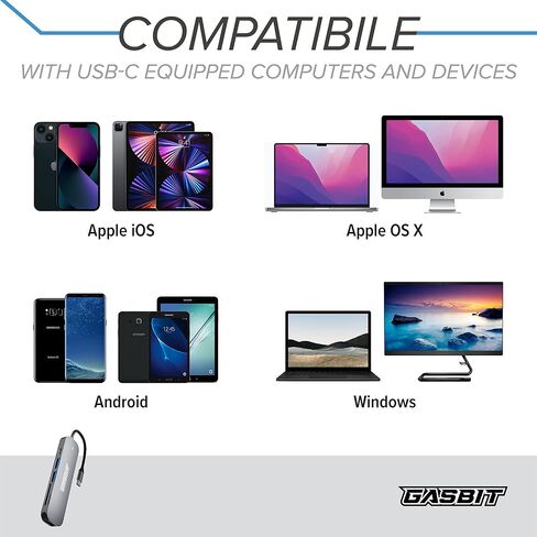 موزع USB C 6 في 1 لجهاز MacBook Pro/Air Ipad HP Dell XPS والمزيد من الأجهزة من النوع C؛ 4 كيه اتش دي ام اي؛ قارئ بطاقات SD وMicroSD 1 × USB 2.0؛ 1 × USB 3.0 و1 × USB-C لتوصيل الطاقة in Saudi Arabia