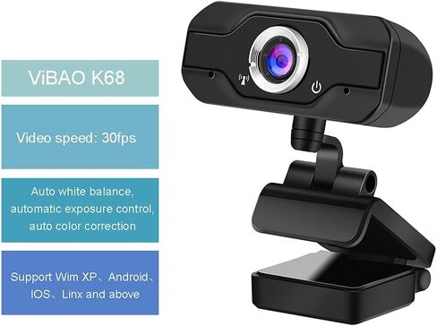 BISOFICE K68 1080P كاميرا ويب ذات تركيز ثابت USB 2.0 كاميرا ويب مع ميكروفون in Kuwait
