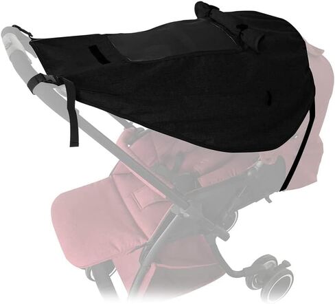Universal Stroller Sun Shade | UV-Blocking Sun Protection Cover with Viewing Window, Breathable Canopy, Easy to Install for Most Baby Strollers in Saudi Arabia