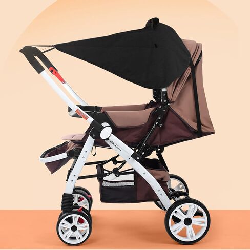 Universal Stroller Sun Shade | UV-Blocking Sun Protection Cover with Viewing Window, Breathable Canopy, Easy to Install for Most Baby Strollers in Saudi Arabia