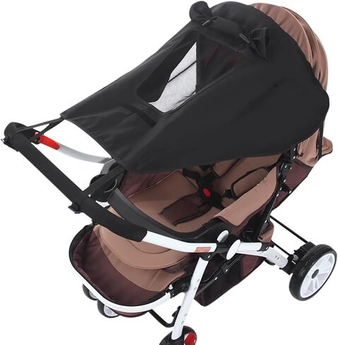 Universal Stroller Sun Shade | UV-Blocking Sun Protection Cover with Viewing Window, Breathable Canopy, Easy to Install for Most Baby Strollers in Saudi Arabia