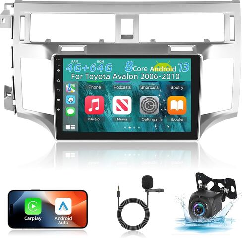 Car Radio for Toyota Avalon 2006-2010 - 8 Core Android 13 4+64G - 9 Inch IPS Touchscreen Radio with Wireless Carplay & Android Auto/WiFi/DSP/Multiple UI + AHD Rear View Camera in Saudi Arabia