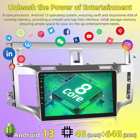Car Radio for Toyota Avalon 2006-2010 - 8 Core Android 13 4+64G - 9 Inch IPS Touchscreen Radio with Wireless Carplay & Android Auto/WiFi/DSP/Multiple UI + AHD Rear View Camera in Saudi Arabia