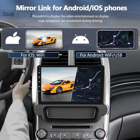 UNITOPSCI 2G+64G Android Car Stereo for Chevrolet Chevy Malibu 2009-2014 Wireless Apple CarPlay Android Auto Mirror Link 9" Bluetooth HD Touchscreen GPS FM/RDS WiFi USB SWC + AHD Backup Camera in Saudi Arabia
