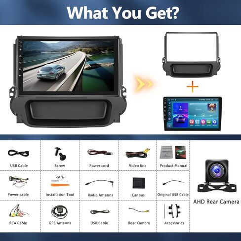 UNITOPSCI 2G+64G Android Car Stereo for Chevrolet Chevy Malibu 2009-2014 Wireless Apple CarPlay Android Auto Mirror Link 9" Bluetooth HD Touchscreen GPS FM/RDS WiFi USB SWC + AHD Backup Camera in Saudi Arabia