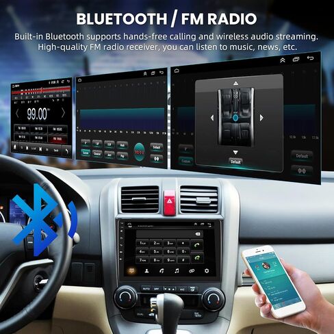 Android Car Stereo for Honda CRV 2007-2011 with GPS Navigation, 9 Inch Touch Screen Bluetooth Car Radio Support FM WiFi SWC USB Dual Mic Mirror Link for Android/iOS+12 LEDs Backup Camera in Saudi Arabia