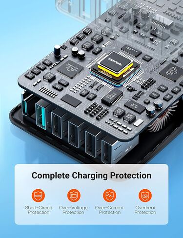USB C Fast Charger, TOPVORK 60W 6 Port USB C Charging Station, Portable Fast USB C Wall Charger 30W PD Adapter & 18W QC(PPS 25W) USB A for All iPad, iPhone 13 12 11 Max Mini, Pixel Samsung Galaxy in Saudi Arabia