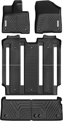 YITAMOTOR Floor Mats & Cargo Liner Fit for Toyota Sienna 2021-2024 (Only for 7 Seat Without Spare Tire), TPE All Weather Car Liners 1st, 2nd and 3rd Row and Trunk Without Spare Tire, Black in Saudi Arabia