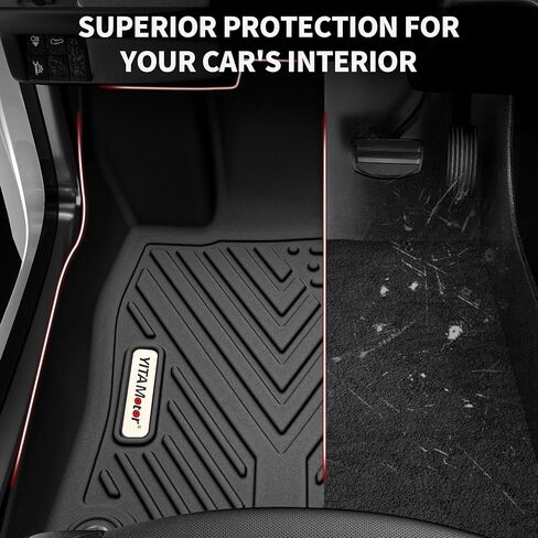 YITAMOTOR Floor Mats & Cargo Liner Fit for Toyota Sienna 2021-2024 (Only for 7 Seat Without Spare Tire), TPE All Weather Car Liners 1st, 2nd and 3rd Row and Trunk Without Spare Tire, Black in Saudi Arabia