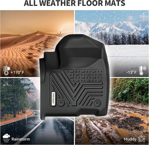 YITAMOTOR Floor Mats & Cargo Liner Fit for Toyota Sienna 2021-2024 (Only for 7 Seat Without Spare Tire), TPE All Weather Car Liners 1st, 2nd and 3rd Row and Trunk Without Spare Tire, Black in Saudi Arabia