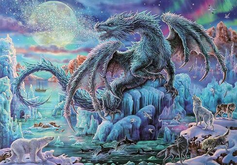 Moruska Puzzles for Adults 2000 Pieces - Giant Ice Dragon Jigsaw Puzzles for Adults Hard and Challenge, Cool Fantasy Adult Puzzles 2000 Pieces in Kuwait