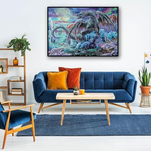 Moruska Puzzles for Adults 2000 Pieces - Giant Ice Dragon Jigsaw Puzzles for Adults Hard and Challenge, Cool Fantasy Adult Puzzles 2000 Pieces in Kuwait