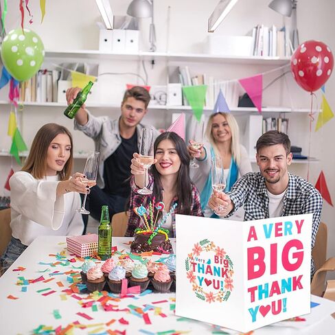 بطاقة شكر عملاقة مع مظروف، مقاس 14 × 22 بوصة، بطاقة تهنئة ضخمة جدًا شكرًا لك، بطاقة فريق كبيرة الحجم، بطاقات تهنئة كبيرة الحجم لحفلات الزفاف والتخرج وحفلات استقبال المولود الجديد (حديثة) in Kuwait