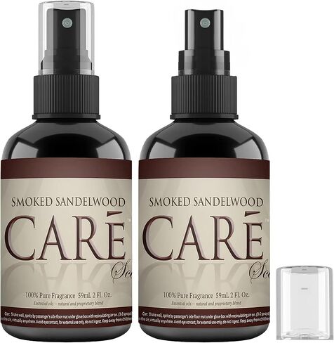 معطر رذاذ السيارة من كير - معطر هواء السيارة الفاخر - معطرات هواء السيارة طويلة الأمد وروائح السيارات لتنشيط السيارة - معطرات هواء للسيارات 2 أونصة (رائحة خشب الصندل المدخن، عبوتان) in Kuwait