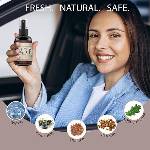 معطر رذاذ السيارة من كير - معطر هواء السيارة الفاخر - معطرات هواء السيارة طويلة الأمد وروائح السيارات لتنشيط السيارة - معطرات هواء للسيارات 2 أونصة (رائحة خشب الصندل المدخن، عبوتان) in Kuwait