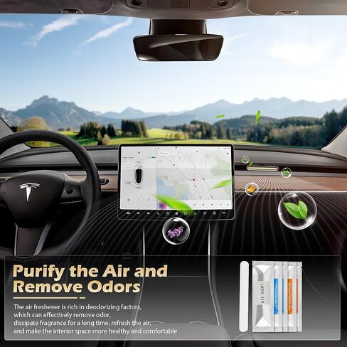 Car Fragrance Diffuser in Vent for Tesla Model 3/Y, for Tesla Air Freshener Includes 4 Long-Lasting Fragrance Sticks in Kuwait