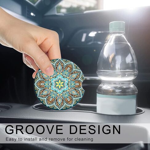 قاعدة أكواب السيارة الغريبة لحاملات الأكواب، 2 عبوة من السيراميك الماص للسيارة، قاعدة حامل أكواب الكائنات الفضائية الخضراء للنساء والرجال، 2.56 بوصة مع فتحة الإصبع وقاعدة الفلين لمعظم السيارات الداخلية in Kuwait