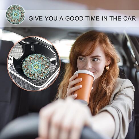 قاعدة أكواب السيارة الغريبة لحاملات الأكواب، 2 عبوة من السيراميك الماص للسيارة، قاعدة حامل أكواب الكائنات الفضائية الخضراء للنساء والرجال، 2.56 بوصة مع فتحة الإصبع وقاعدة الفلين لمعظم السيارات الداخلية in Kuwait