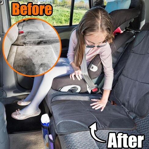 Car Seat Protector - Car Seat Cover for Dogs & Kids - Water Resistant, 600D Fabric, Car Kick Mats Back Seat Protector, Non-Slip, Fit for All Cars in Saudi Arabia