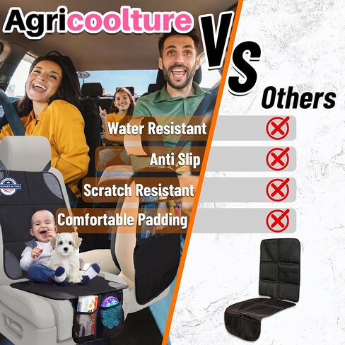 Car Seat Protector - Car Seat Cover for Dogs & Kids - Water Resistant, 600D Fabric, Car Kick Mats Back Seat Protector, Non-Slip, Fit for All Cars in Saudi Arabia