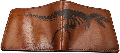 Skeleton leather wallet, dinosaur skeleton leather gift ideas, tyrannosarus T-rex fossil leather wallet, dinosaur gift ideas for men in Saudi Arabia