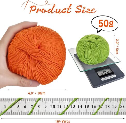 Cotton Yarn for Crocheting - 16 Skeins Sport Weight Yarn, Soft Yarn for Knitting and Crochet, Milk Cotton Yarn, Each 1.76oz/164yard (Assorted Colors) in Kuwait