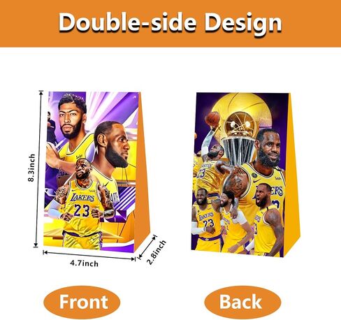 12pcs Basketball Birthday Party Favor Gift Bags, Birthday LA Party Supplies for Basketball Birthday Party Decorations. in Saudi Arabia