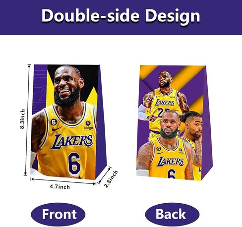 12pcs Basketball Birthday Party Favor Gift Bags, Birthday LA Party Supplies for Basketball Birthday Party Decorations. in Saudi Arabia